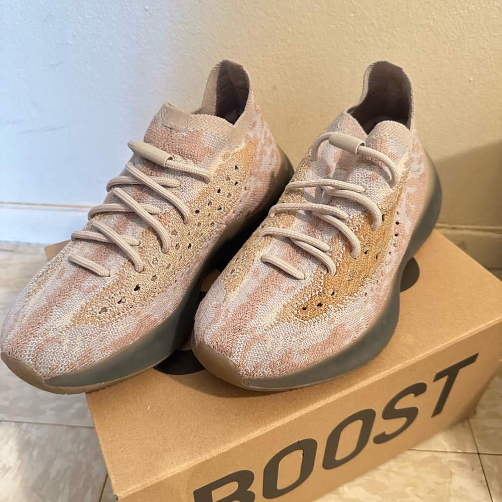 Adidas Men's Tan Yeezy Boost Sneakers